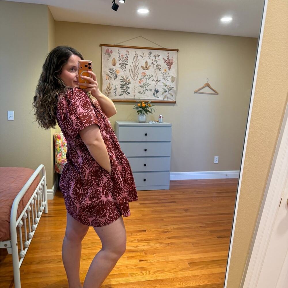 ALC Pink Floral Cotton Mini Dress 4 - Picture 4 of 14